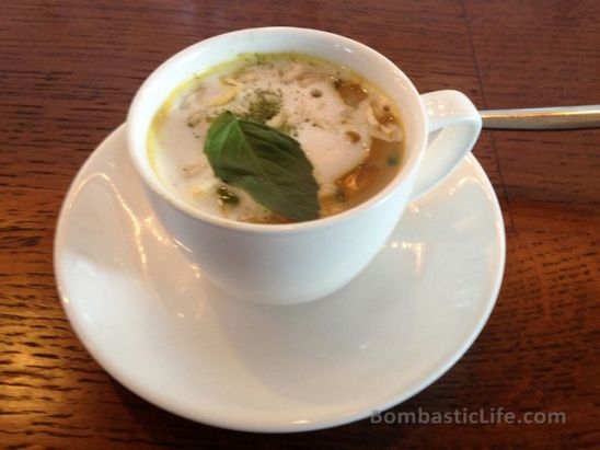 Lime Coconut Curry Shrimp Soup at Bent Restaurant